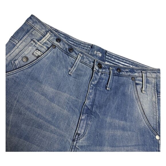 G STAR RAW ARC Navy 3D TAPERED BRACES Designer Denim Jeans Womens 12 - Picture 5 of 8